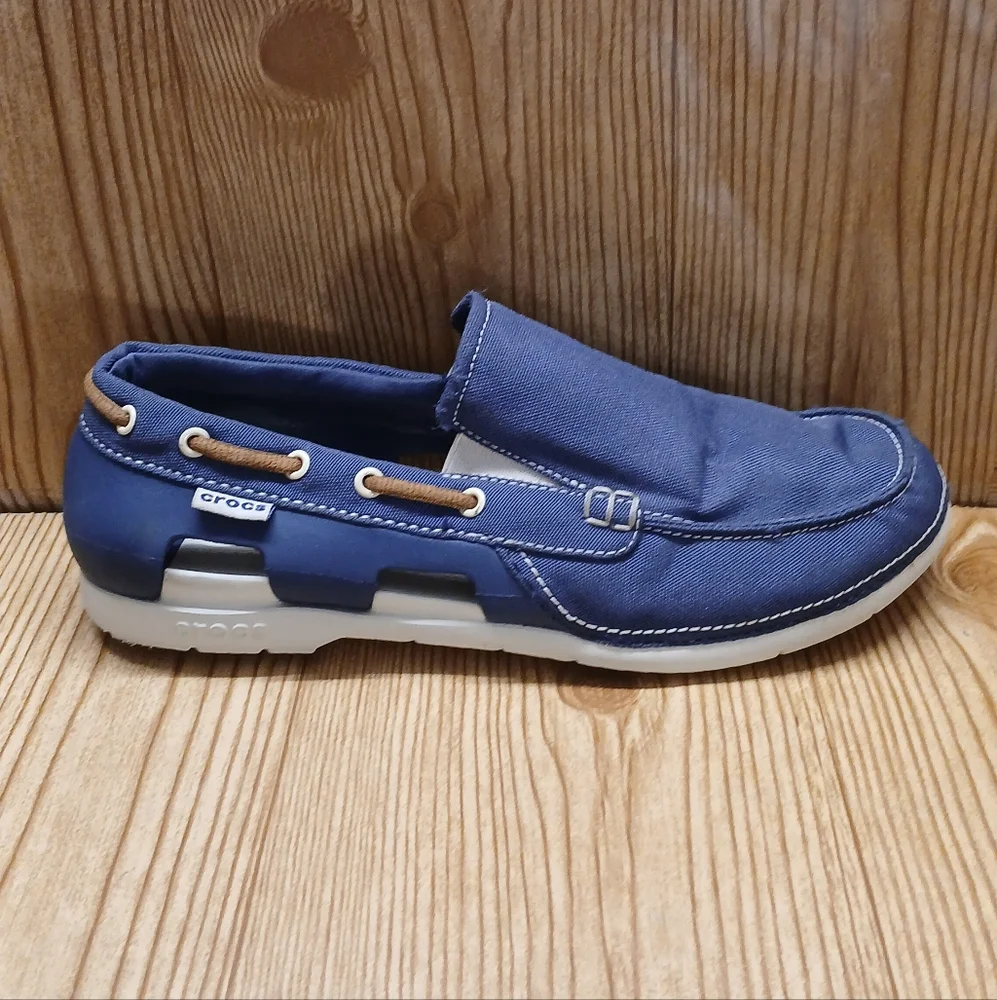 Crocs Men's Blue Casual Loafers - Picture 1 of 16